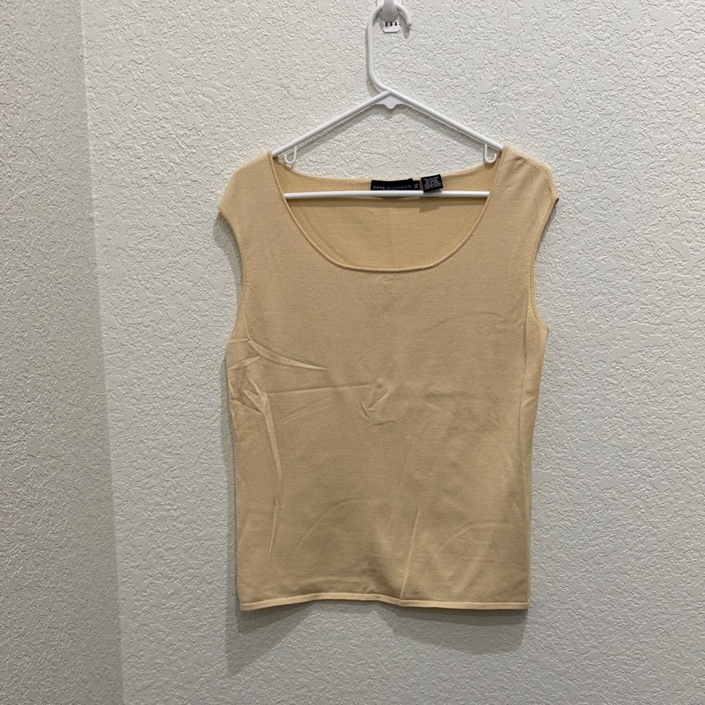 Dana Buchman Cream Sleeveless Tank Top
